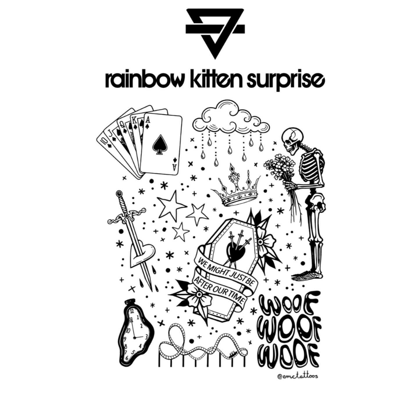 bones Temporary Tattoo Sheet